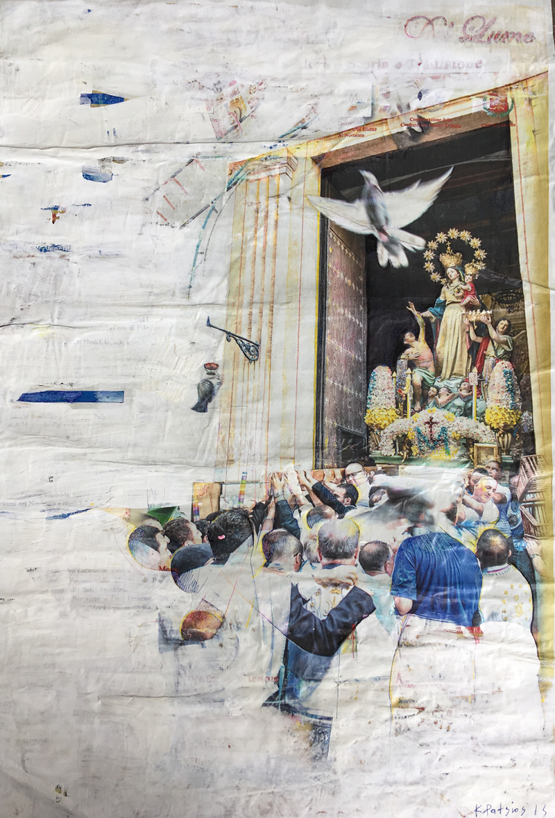 la casa de papel, 70x100cm, collage on paper, 2018