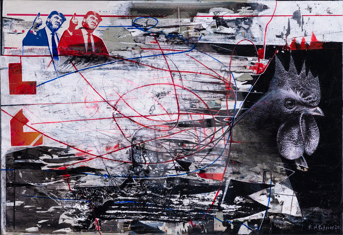 L amour est un oiseau rebelle ,70x92 cm,collage on wood,2020