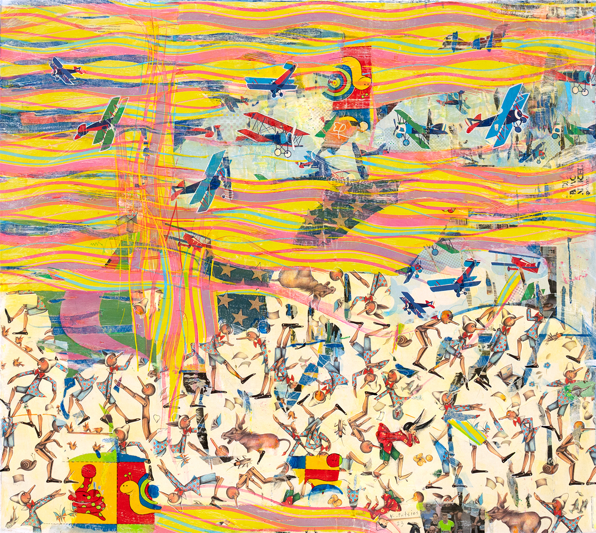 slide-la-politique-de-l-impossible90X100cmpainting-and-collage-on-canvas2023